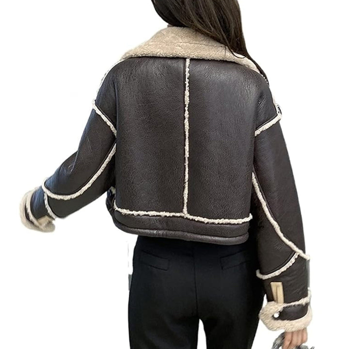 Women's Stylish High Quality Leather Cropped Jacket