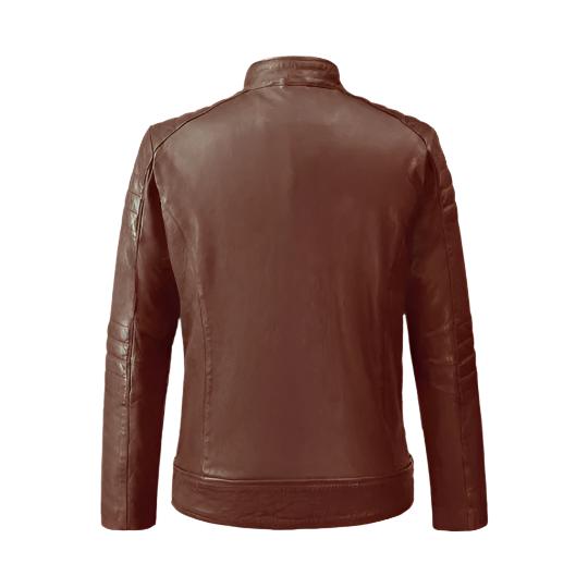 Men's Tan Rebellion Leather Biker Jacket