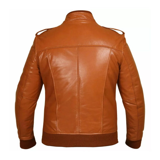 Men's Tan Touring Motorcycle Leather Jacket